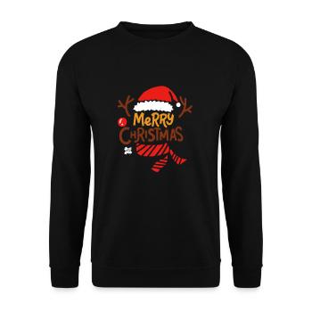 Weihnachten Geschenk Geschenkidee xmas santa snow - Unisex Pullover - Schwarz - Vorne - Alina (178cm) & Michal (187cm)