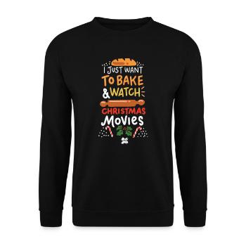 bake christmas gift idea winter xmas santa claus - Unisex Pullover - Schwarz - Vorne - Alina (178cm) & Michal (187cm)