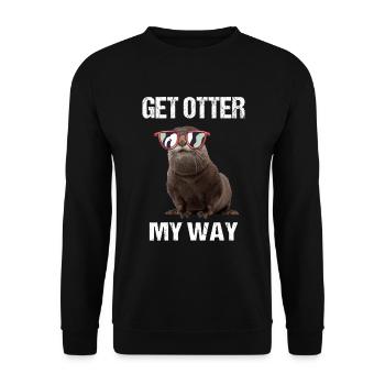 Otter Fischotter Seeotter Geschenkidee Tiere - Unisex Pullover - Schwarz - Vorne - Alina (178cm) & Michal (187cm)