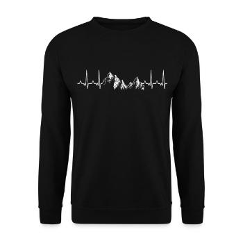 Montagnes battement de coeur nature cadeau randonnée en plein air - Sweat-shirt Unisexe - noir - Devant - Alina (178cm) & Michal (187cm)