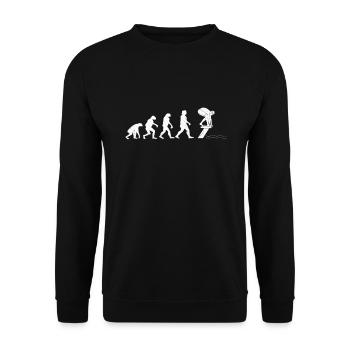 Schwimmen Bademeister Rettungsschwimmer Evolution - Unisex Pullover - Schwarz - Vorne - Alina (178cm) & Michal (187cm)