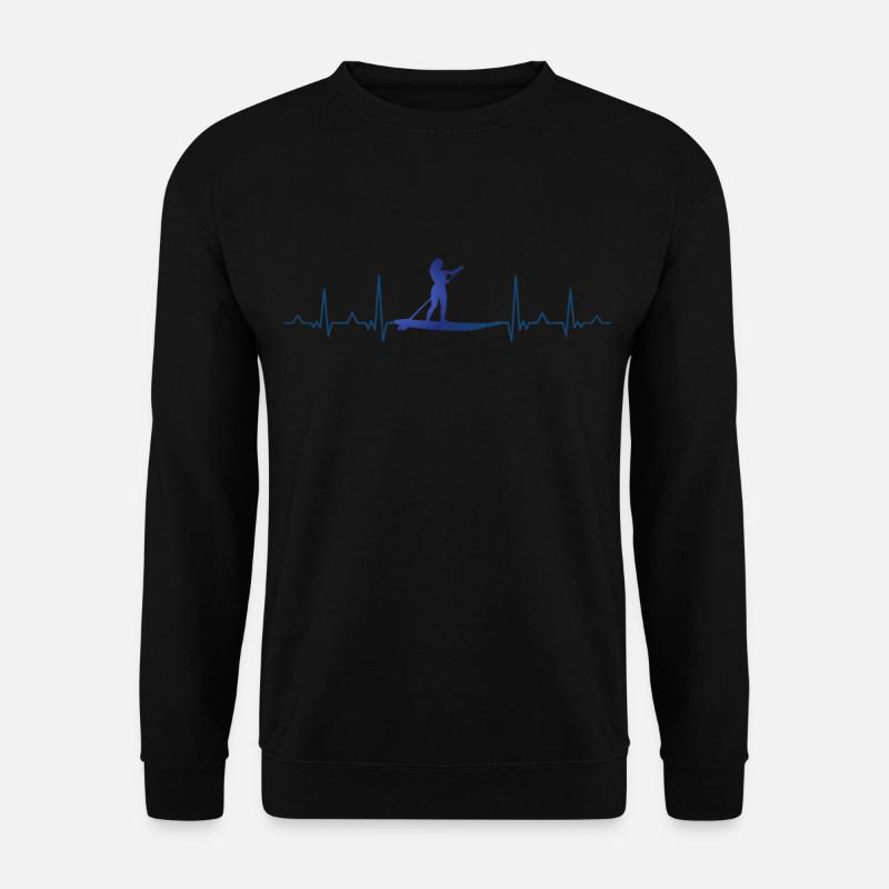 Sup Herzschlag Stand up Paddle Paddling Surfbrett - Unisex Pullover - Schwarz
