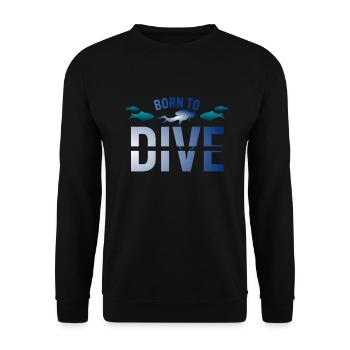 Diving Sea Snorkeling Underwater Divers Ocean - Unisex Sweatshirt - black - Front - Alina (178cm) & Michal (187cm)