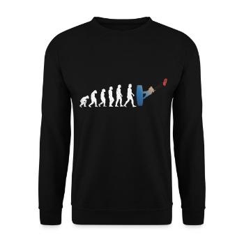 Kitesurfen Geschenkidee Kiteboarden Evolution - Unisex Pullover - Schwarz - Vorne - Alina (178cm) & Michal (187cm)