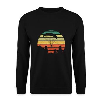 Paragliding Paragliding Paragliding Retro - Unisex Sweatshirt - black - Front - Alina (178cm) & Michal (187cm)