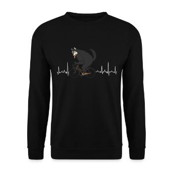Bicycle E-Bike Cyclist Heartbeat Road Bike Environment - Unisex Sweatshirt - black - Front - Alina (178cm) & Michal (187cm)
