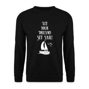 Segeln Geschenkidee Boot Segler Kapitän Schiff - Unisex Pullover - Schwarz - Vorne - Alina (178cm) & Michal (187cm)