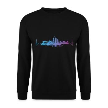 Berlin Herzschlag - Unisex Pullover - Schwarz - Vorne - Alina (178cm) & Michal (187cm)