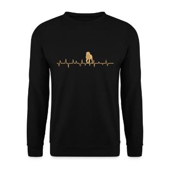 Löwe Geschenk Löwen Afrika Südafrika Herzschlag - Unisex Pullover - Schwarz - Vorne - Alina (178cm) & Michal (187cm)