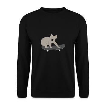 Skateboard Skaten Skateboarden Koala Geschenkidee - Unisex Pullover - Schwarz - Vorne - Alina (178cm) & Michal (187cm)