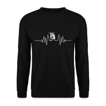 Hochlandrind Geschenk Kühe Hochlandrinder Kuhmotiv - Unisex Pullover - Schwarz - Vorne - Alina (178cm) & Michal (187cm)