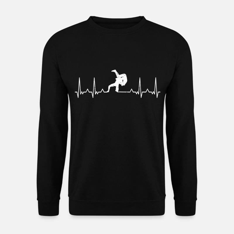 Judo Herzschlag Kampfsport Judoka Kampfsportler - Unisex Pullover - Schwarz
