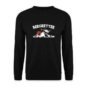 Bergretter Geschenk - Unisex Pullover - Schwarz - Vorne - Alina (178cm) & Michal (187cm)