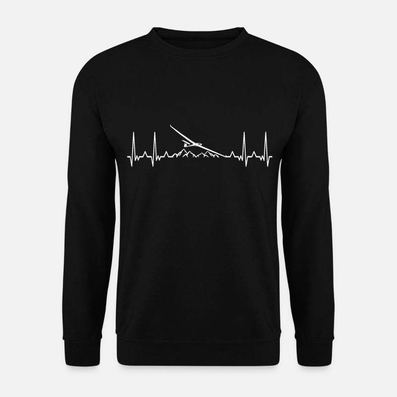 Glider flying glider pilot glider heartbeat - Unisex Sweatshirt - black