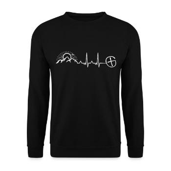 Geocaching Heartbeat Gift Caches Geocache - Unisex Sweatshirt - black - Front - Alina (178cm) & Michal (187cm)