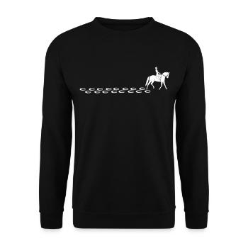 Reiten Geschenkidee Pferdemotiv Pferdebesitzer - Unisex Pullover - Schwarz - Vorne - Alina (178cm) & Michal (187cm)
