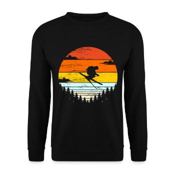 Idée cadeau ski skieur ski sports d'hiver - Sweat-shirt Unisexe - noir - Devant - Alina (178cm) & Michal (187cm)