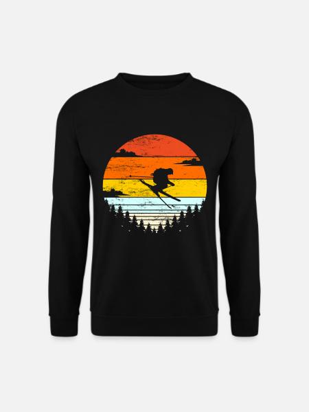 Skifahrer Skifahren Wintersportler Skiurlaub - Unisex Pullover - Schwarz