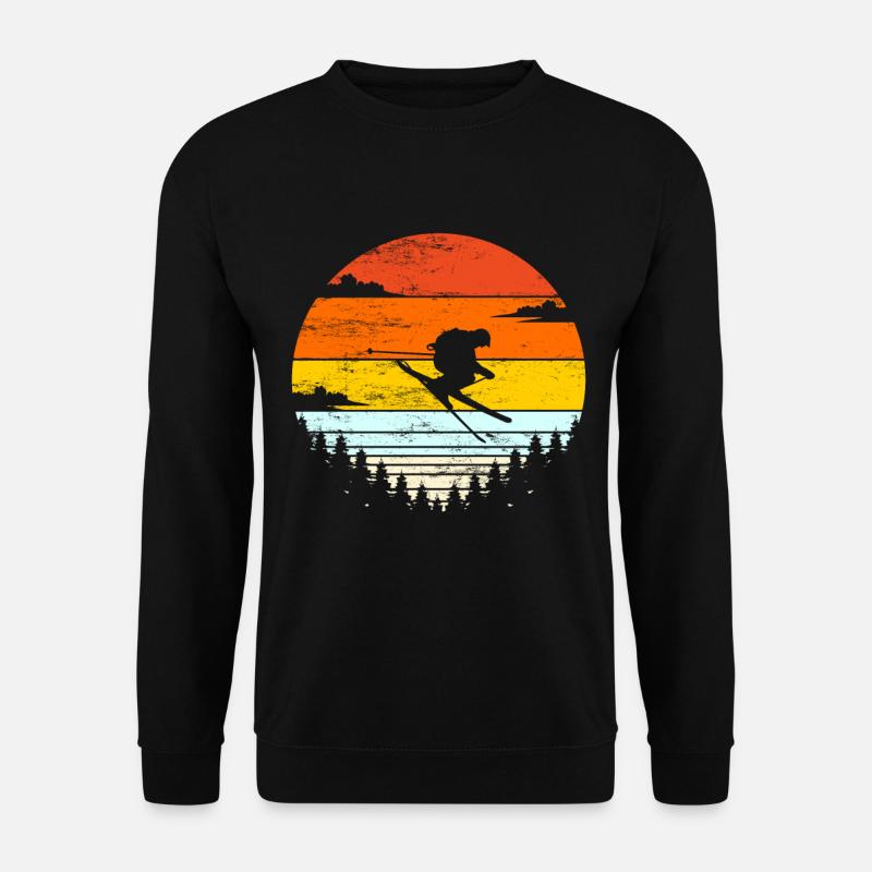 Skifahrer Skifahren Wintersportler Skiurlaub - Unisex Pullover - Schwarz