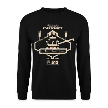FORTSCHRITT Mähdrescher E 512 DDR ostalgie LPG - Unisex Pullover - Schwarz - Vorne - Alina (178cm) & Michal (187cm)