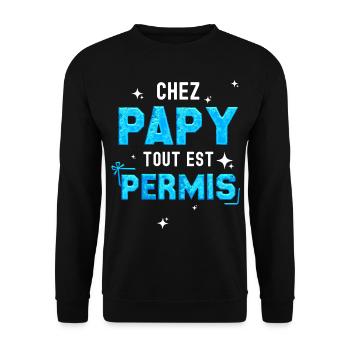 Chez papy tout est permis Cadeau Enfants - Sweat-shirt Unisexe - noir - Devant - Alina (178cm) & Michal (187cm)