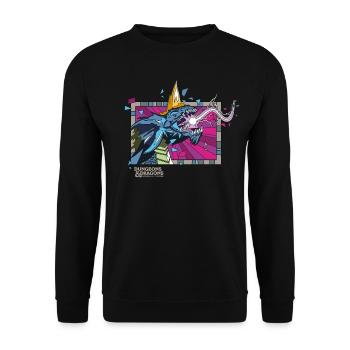 Dungeons & Dragons DND Blauer Drache - Unisex Pullover - Schwarz - Vorne - Alina (178cm) & Michal (187cm)