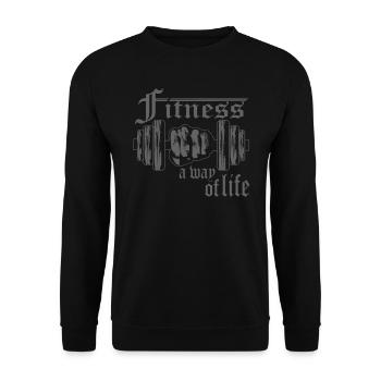 Fitness Gym Bodybuilding Workout Outfit Sportswear - Unisex Sweatshirt - black - Front - Alina (178cm) & Michal (187cm)