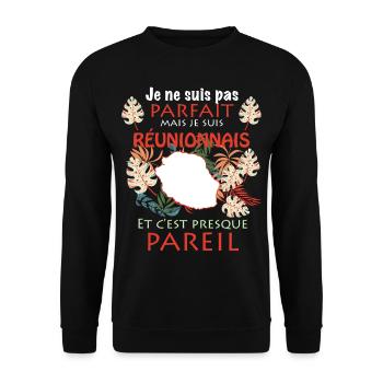 Réunionnais Collègue Et Ami - Sweat-shirt Unisexe - noir - Devant - Alina (178cm) & Michal (187cm)