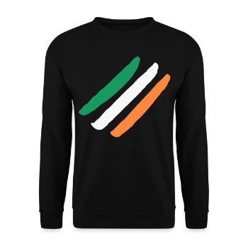 Irland / Irlandflagge - Diagonal - Stylish - Unisex Pullover - Schwarz - Vorne - Alina (178cm) & Michal (187cm)
