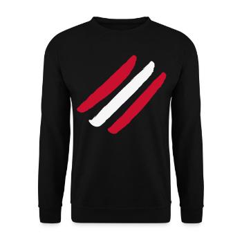 Österreich Flagge - Style Streifen - Unisex Pullover - Schwarz - Vorne - Alina (178cm) & Michal (187cm)