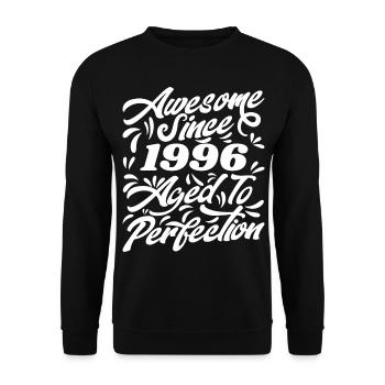 Awesome Since 1996 - Aged To Perfection, Gift 1996 - Unisex Sweatshirt - black - Front - Alina (178cm) & Michal (187cm)