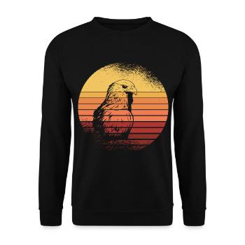 Faucons oiseaux de proie Fauconnier Fauconnerie Chasse au dégressif - Sweat-shirt Unisexe - noir - Devant - Alina (178cm) & Michal (187cm)