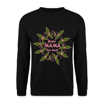 Beste Mama Der Welt Mutti Mutter Mom - Unisex Pullover - Schwarz - Vorne - Alina (178cm) & Michal (187cm)