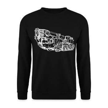 Mobile crane crane crane 5 axle white - Unisex Sweatshirt - black - Front - Alina (178cm) & Michal (187cm)