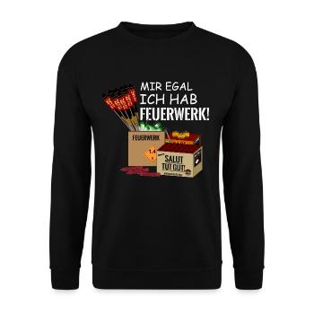 Pyro Ich hab Silvester Feuerwerk - Unisex Pullover - Schwarz - Vorne - Alina (178cm) & Michal (187cm)