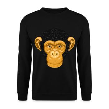 Monkey Chimpanzee Monkey - Unisex Sweatshirt - black - Front - Alina (178cm) & Michal (187cm)