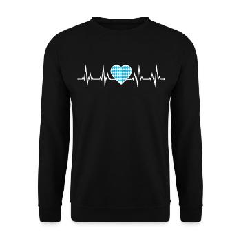 Bayern Herzschlag EKG - Unisex Pullover - Schwarz - Vorne - Alina (178cm) & Michal (187cm)