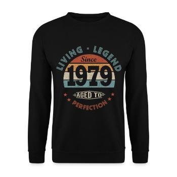 legend since 1979 funny birthday gift 42 years - Unisex Sweatshirt - black - Front - Alina (178cm) & Michal (187cm)