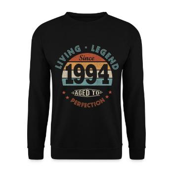 1994 born in 1994 anniversary - Unisex Sweatshirt - black - Front - Alina (178cm) & Michal (187cm)