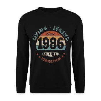 legend born in 1986 birthday gift 36 years - Unisex Sweatshirt - black - Front - Alina (178cm) & Michal (187cm)