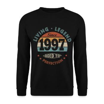 legende né en 1997 cadeau anniversaire 24 ans - Sweat-shirt Unisexe - noir - Devant - Alina (178cm) & Michal (187cm)