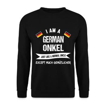 For the best German uncle - Unisex Sweatshirt - black - Front - Alina (178cm) & Michal (187cm)