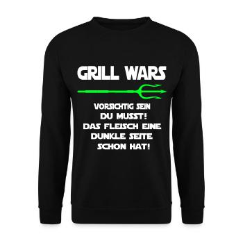 Grill Wars dunkle Seite Grillst - Unisex Pullover - Schwarz - Vorne - Alina (178cm) & Michal (187cm)