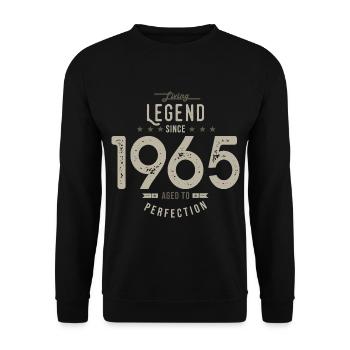 LIVING legend since 1965 57th Anniversary Gift - Unisex Sweatshirt - black - Front - Alina (178cm) & Michal (187cm)