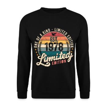 geburtstagsgeschenk 1978 Jahrgang 1978 Retro 1978 - Unisex Pullover - Schwarz - Vorne - Alina (178cm) & Michal (187cm)