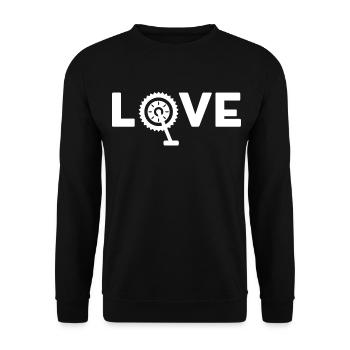 ICH LIEBE FAHRRÄDER - Unisex Pullover - Schwarz - Vorne - Alina (178cm) & Michal (187cm)