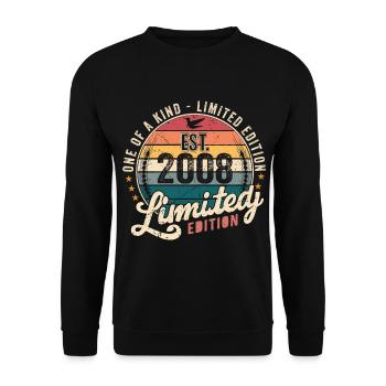 Birthday Gift 2008 Vintage 2008 Retro 2008 - Unisex Sweatshirt - black - Front - Alina (178cm) & Michal (187cm)