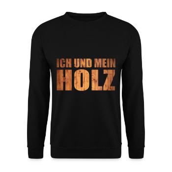Ich Und Mein Holz Tischler / Schreiner / Zimmerer - Unisex Pullover - Schwarz - Vorne - Alina (178cm) & Michal (187cm)