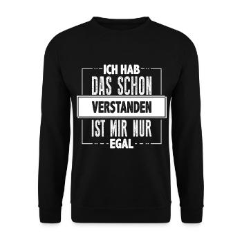 Ich hab das schon verstanden… - Unisex Pullover - Schwarz - Vorne - Alina (178cm) & Michal (187cm)