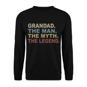 Grandad The Man The Myth The Legend T Shirt - Sweat-shirt Unisexe - noir - Devant - Alina (178cm) & Michal (187cm)